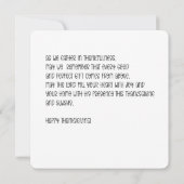 Hedgehog and pumpkin thanksgiving card karte (Rückseite)