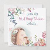 Hedgehog Baby Shower Invitation Feiertagskarte (Rückseite)