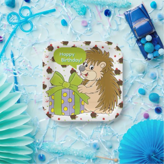 Hedgehog Birthday Pappteller (Party)