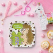 Hedgehog Birthday Pappteller (Party)