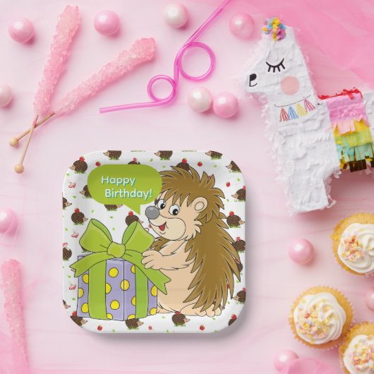 Hedgehog Birthday Pappteller (Party)