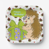 Hedgehog Birthday Pappteller (Vorderseite)