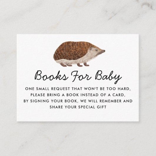 Hedgehog Book Request Enclosure Card Begleitkarte (Vorderseite)