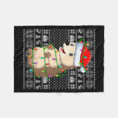 Hedgehog Christmas Lights Ugly Sweater Funny Santa Fleecedecke (Vorderseite (Horizontal))