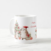 Hedgehog Christmas Tree Presents Mug Kaffeetasse (Vorderseite Links)