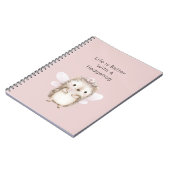 Hedgehog Fairy with Flowers Notizblock (Linke Seite)
