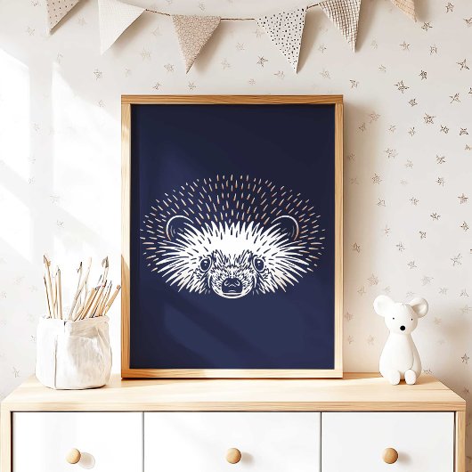 Hedgehog | Forest Animal Hedgehog Wall Print Poster