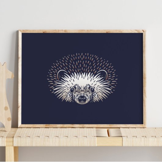 Hedgehog | Forest Animal Hedgehog Wall Print Poster