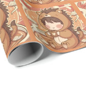 Hedgehog Forest Gift Wrapping Paper Geschenkpapier (Rolleneckpunkt)