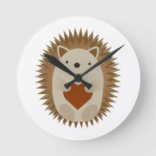 Hedgehog Heart Runde Wanduhr