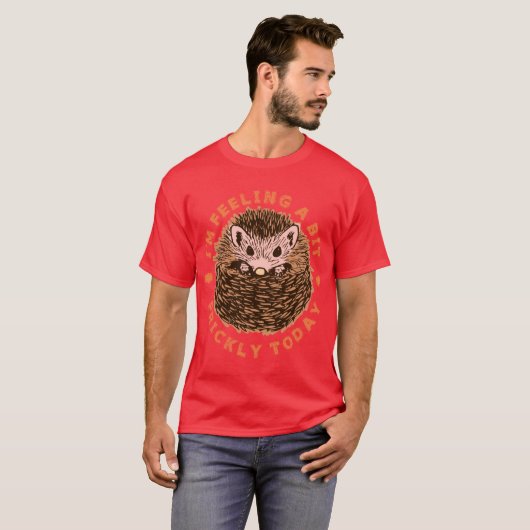 Hedgehog Im Feeling A Bit Pricklyoday retro T-Shirt (Vorne ganz)