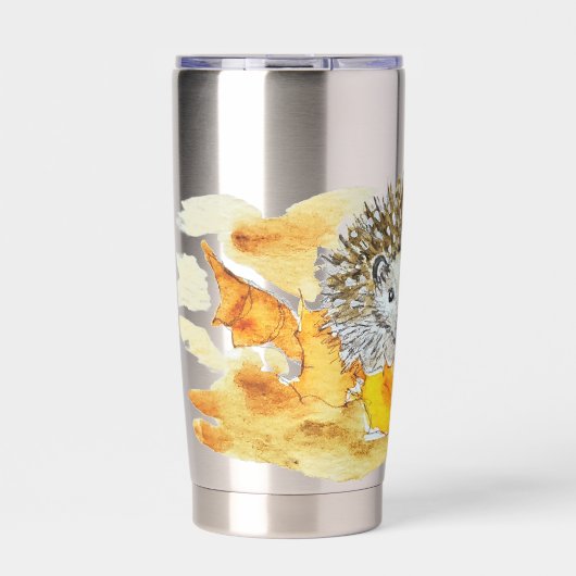 Hedgehog In Fall Leaves Thermobecher (Vorderseite)