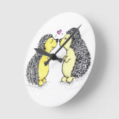 Hedgehog Love, Time for Love Runde Wanduhr (Winkel)