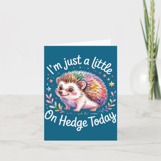 Hedgehog Lover Animal Pun I'm Just A Little On Hed Karte (Vorderseite)