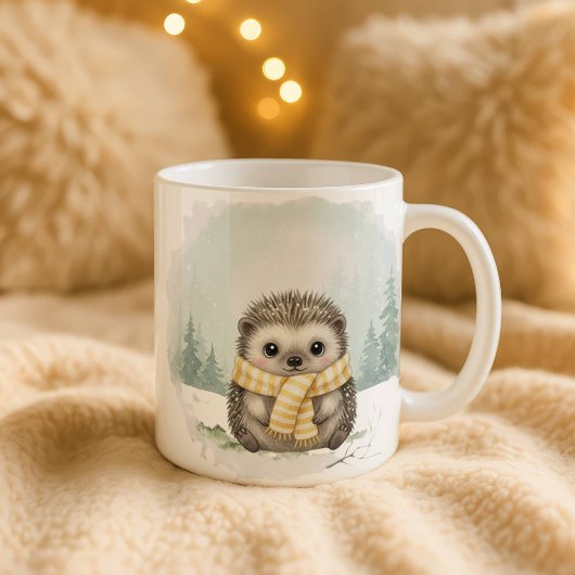 Hedgehog Mug Cute Watercolor Winter Christmas Gift Kaffeetasse