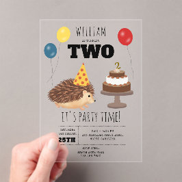 Hedgehog Mushroom Woodland Forest Funny Birthday Acryleinladungen