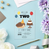 Hedgehog Mushroom Woodland Forest Funny Birthday Acryleinladungen (In Situ (Hochzeit))