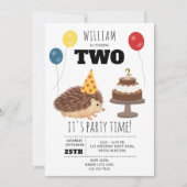 Hedgehog Mushroom Woodland Forest Funny Birthday Einladung (Vorderseite)