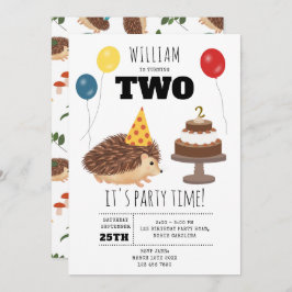Hedgehog Mushroom Woodland Forest Funny Birthday Einladung