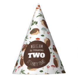 Hedgehog Mushroom Woodland Forest Funny Birthday Partyhütchen