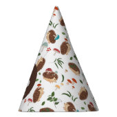 Hedgehog Mushroom Woodland Forest Funny Birthday Partyhütchen (Rechts)