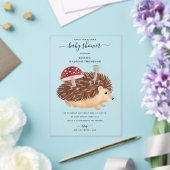 Hedgehog Mushroom Woodland Funny Baby Shower Acryleinladungen (In Situ (Hochzeit))