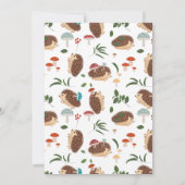 Hedgehog Mushroom Woodland Funny Baby Shower Einladung (Rückseite)