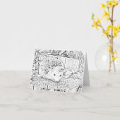 Hedgehog note card karte (Gelbe Blume)