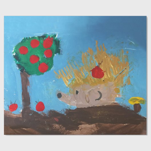 Hedgehog Painting Geschenkpapier (Flach)