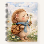 Hedgehog Personalized Kids Journal Notizblock (Vorderseite)