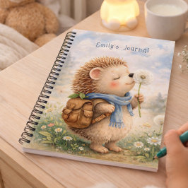 Hedgehog Personalized Kids Journal Notizblock
