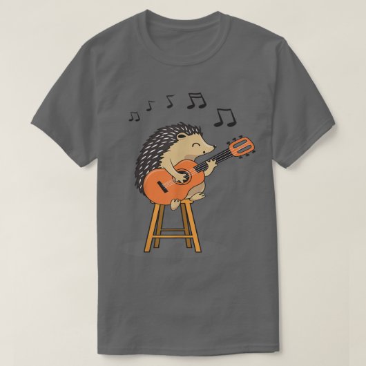 Hedgehog Playing Acoustic Guitar Cute Player Hedge T-Shirt (Design vorne)