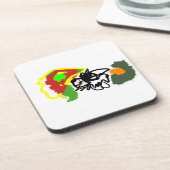 Hedgehog playing autumn getränkeuntersetzer (Linke Seite)