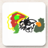 Hedgehog playing autumn getränkeuntersetzer (Vorderseite)