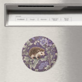 Hedgehog Purple William Morris Inspired Floral Magnet (In Situ (Geschirrspüler))