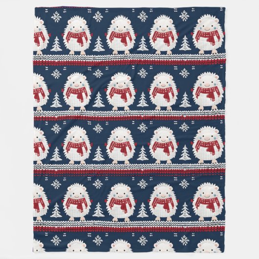 Hedgehog’s in Scarves Fleecedecke (Vorderseite)