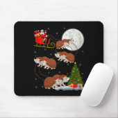 Hedgehog Santa Sleigh Flying Funny Magical Christm Mousepad (Mit Mouse)