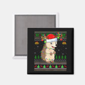 Hedgehog Ugly Christmas Sweaters Holiday Santa Cut Magnet (Vorderseite/Rückseite)