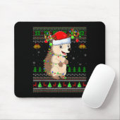 Hedgehog Ugly Christmas Sweaters Holiday Santa Cut Mousepad (Mit Mouse)