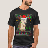 Hedgehog Ugly Christmas Sweaters Holiday Santa Cut T-Shirt (Vorderseite)
