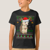 Hedgehog Ugly Christmas Sweaters Holiday Santa Cut T-Shirt (Vorderseite)
