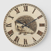 Hedgehog Wall Clock Große Wanduhr (Vorderseite)