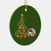 Hedgehog With Hat LIGHTS Christmas Keramik Ornament (Rechts)