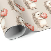 Hedgehog with Heart Love Geschenkpapier (Rolleneckpunkt)