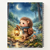Hedgehog With Lantern Personalized Kids Journal Notizblock (Rückseite)