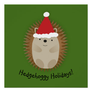Hedgehoggy Holidays Santa Igel Poster
