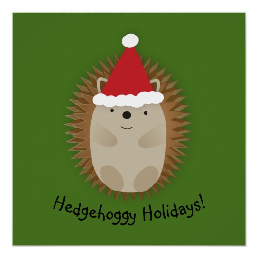 Hedgehoggy Holidays Santa Igel Poster (Vorderseite)