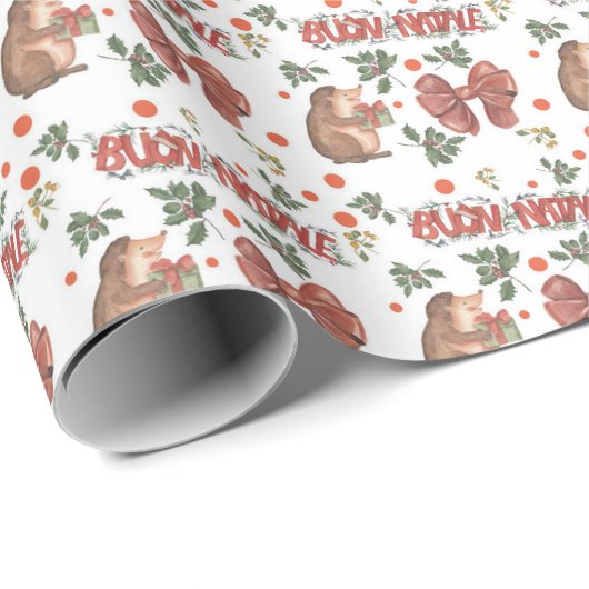 Hedgehogs and Bows Geschenkpapier (Rolleneckpunkt)