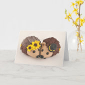 Hedgehogs in Love Cake Topper Greeting Card Karte (Gelbe Blume)