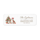 Hedgehogs Santa Hat Christmas Return Address Label (Vorne)